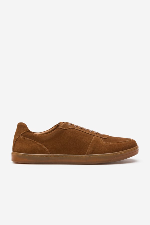 Cortefiel Leather sneaker Camel
