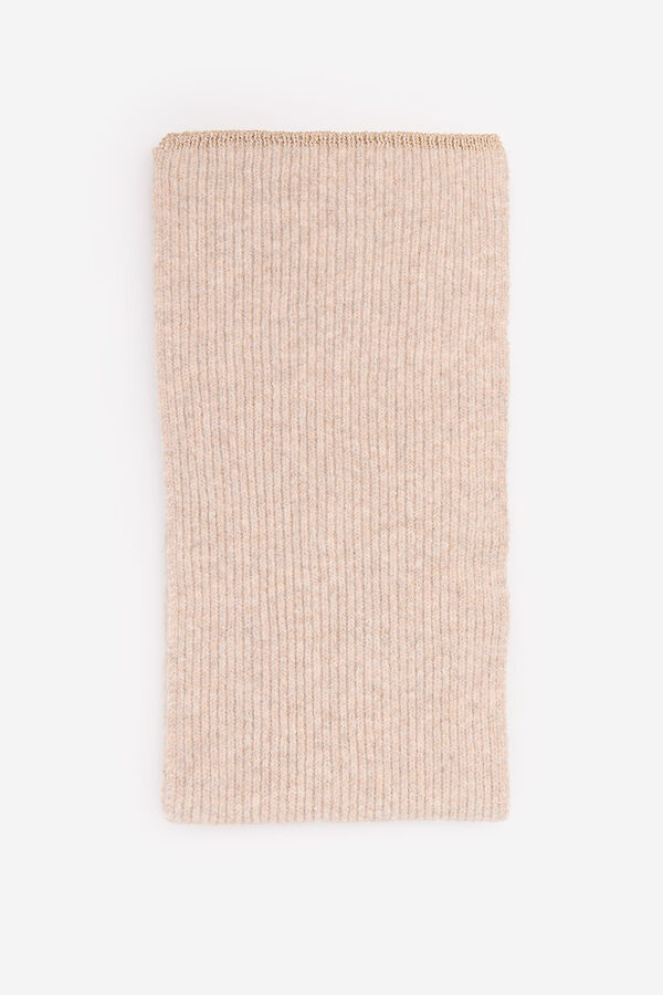 Cortefiel jersey-knit scarf with lurex Nude