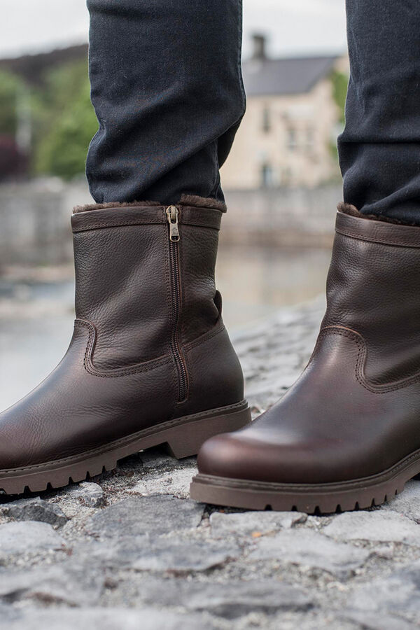 Panama Jack Bota de pele masculina Castanho
