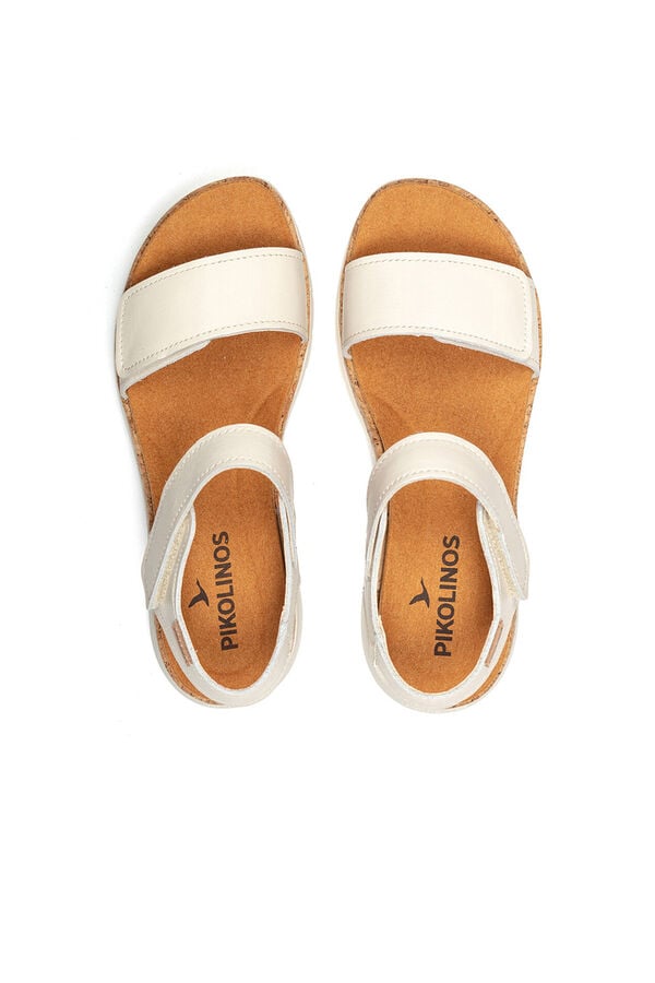 Pikolinos Sand&aacute;lias com fecho aderente para mulher Branco