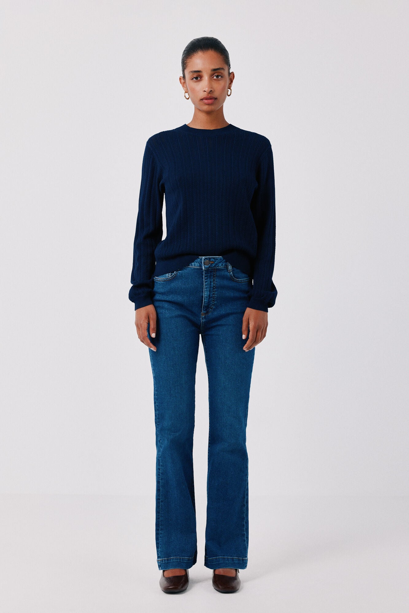 Cortefiel Textured crew neck jumper