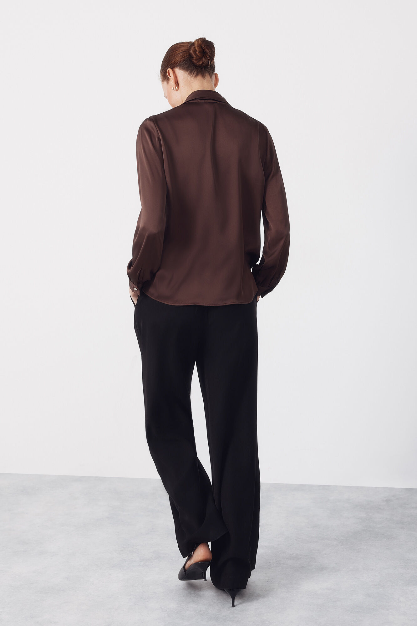 Cortefiel Satin blouse with bow