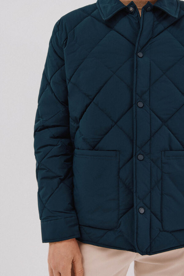 Cortefiel Quilted overshirt Navy