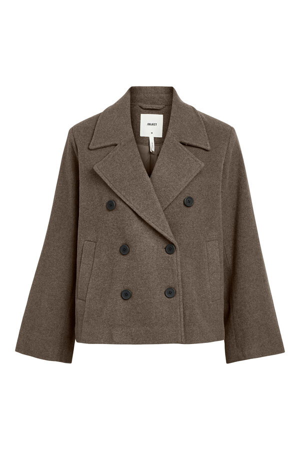 Cortefiel Short double-breasted coat Grey