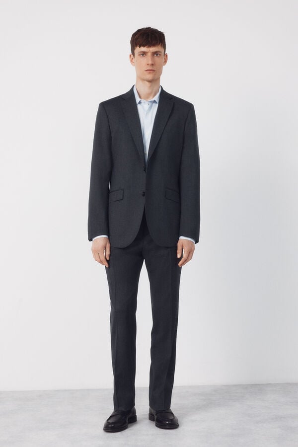 Cortefiel Plain Coolmax blazer Dark grey