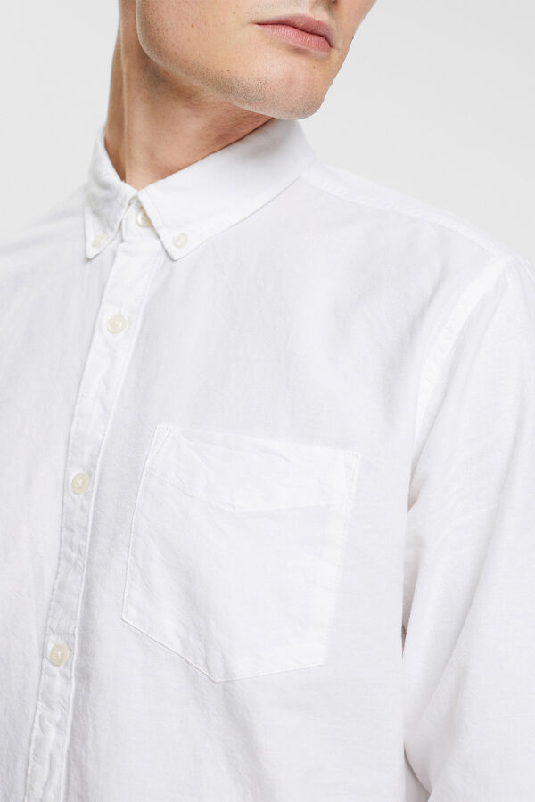 Cortefiel Camisa clásica Oxford 100% algodón Blanco
