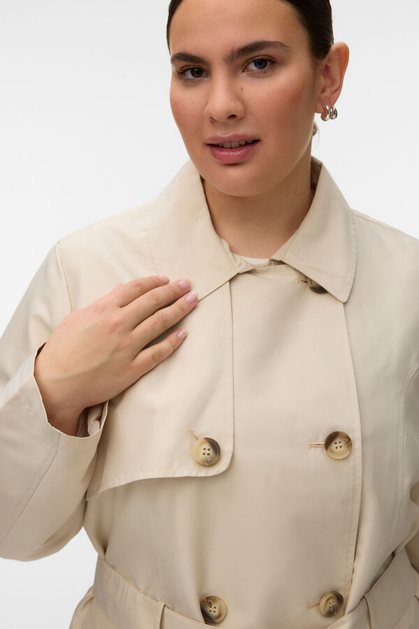 Vero Moda Curve Gabardina curta tamanhos grandes Tostado