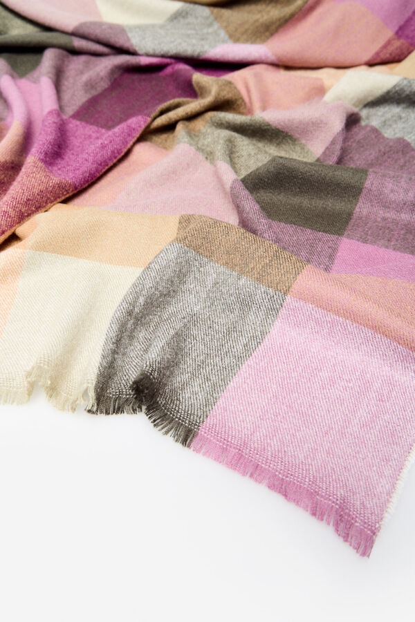 Cortefiel multicoloured gingham scarf Multicolour