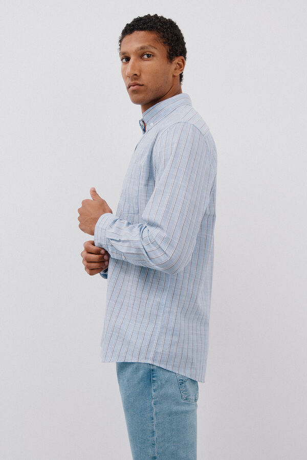 Cortefiel Flame striped shirt Blue