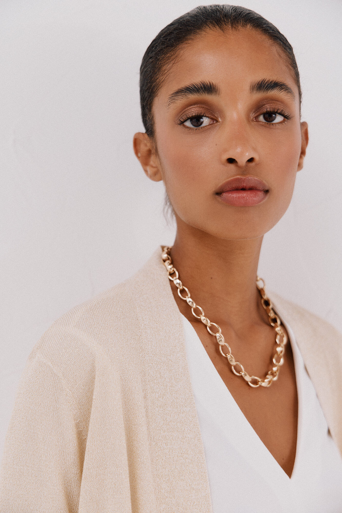 Cortefiel Jaqueta longa em lurex