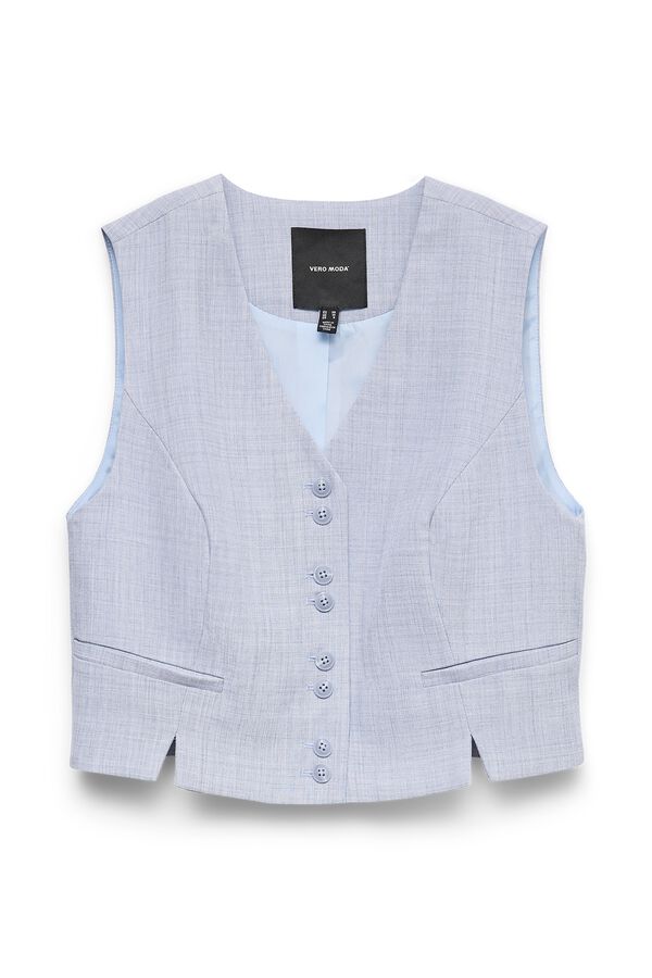 Vero Moda Button-fastening gilet with front slit Blue
