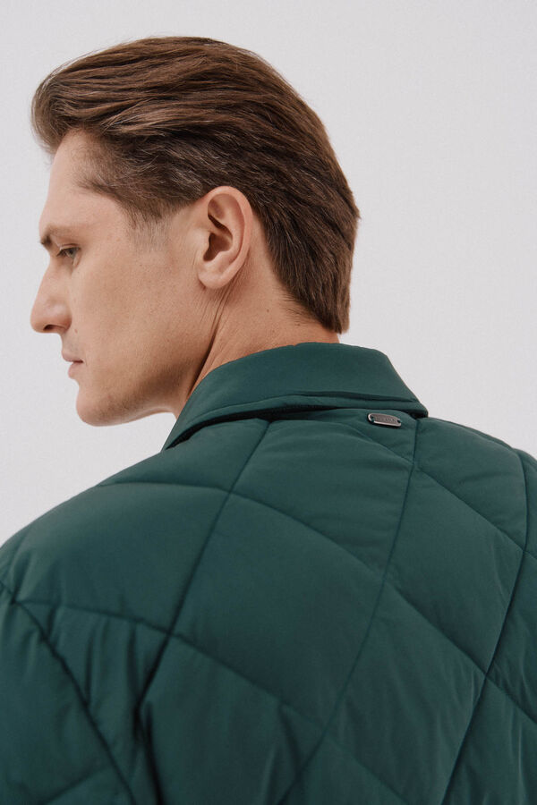Cortefiel Quilted overshirt Dark green