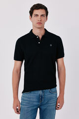 Cortefiel Piqu&eacute; slim polo shirt Black