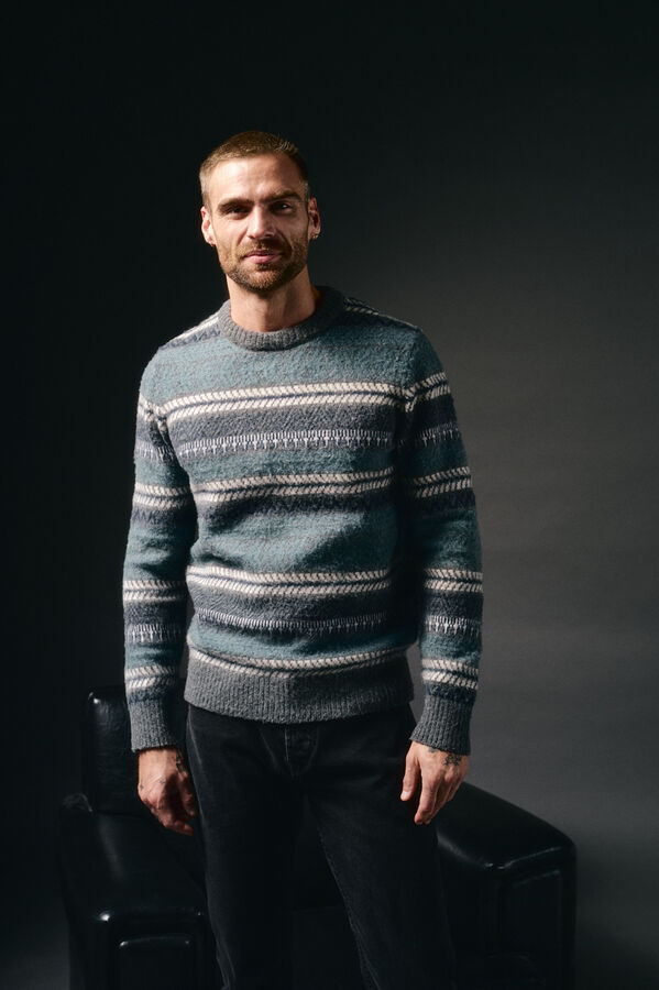 OOTO Camisola de natal gola caixa Cinzento