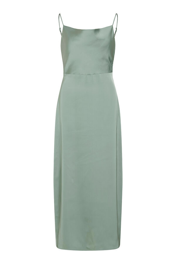 Vila Vestido midi acetinado Verde