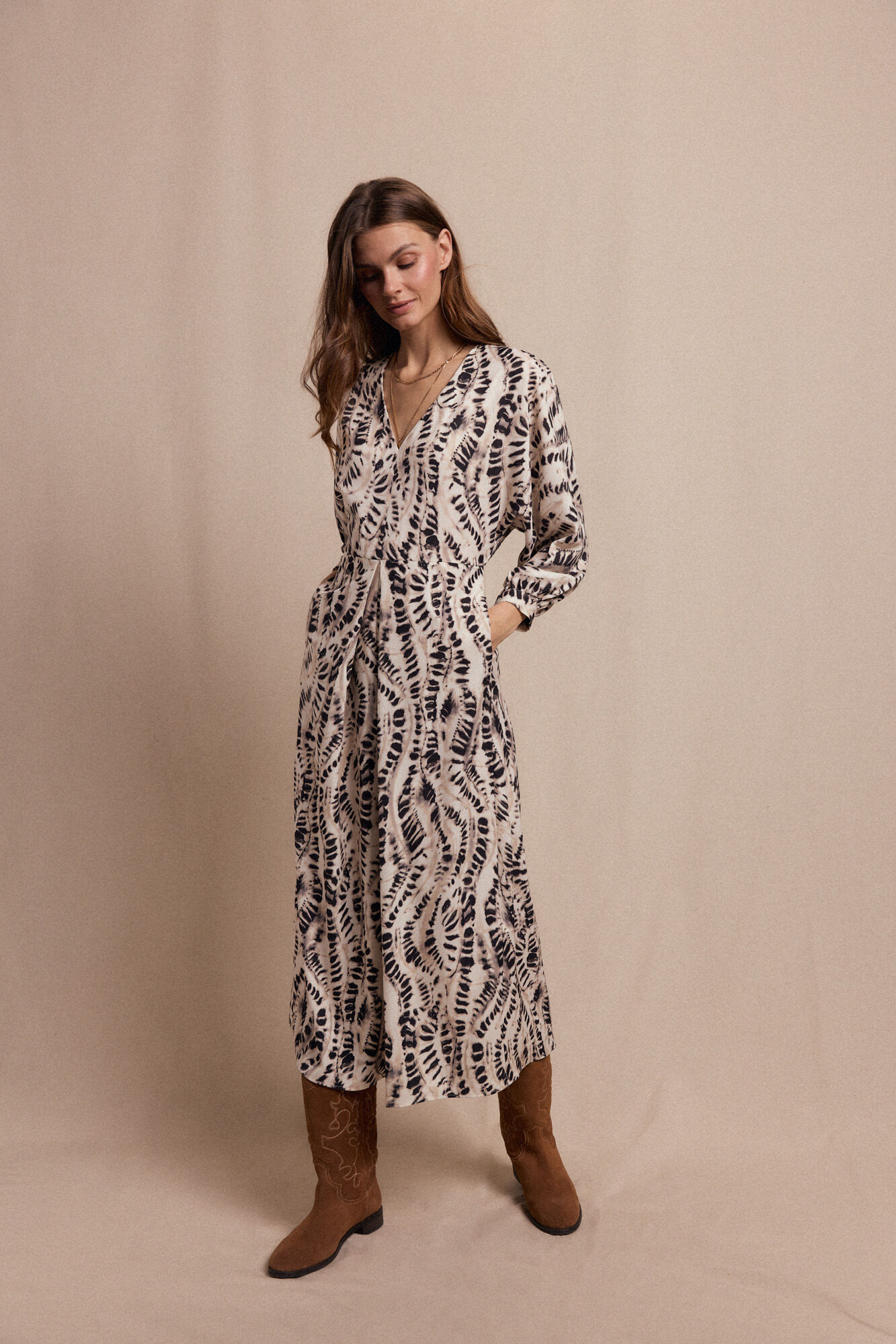 Slowlove Vestido estampado pliegue