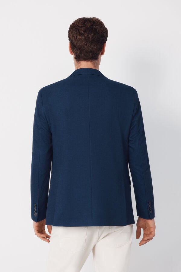 Cortefiel Jersey-knit blazer Blue
