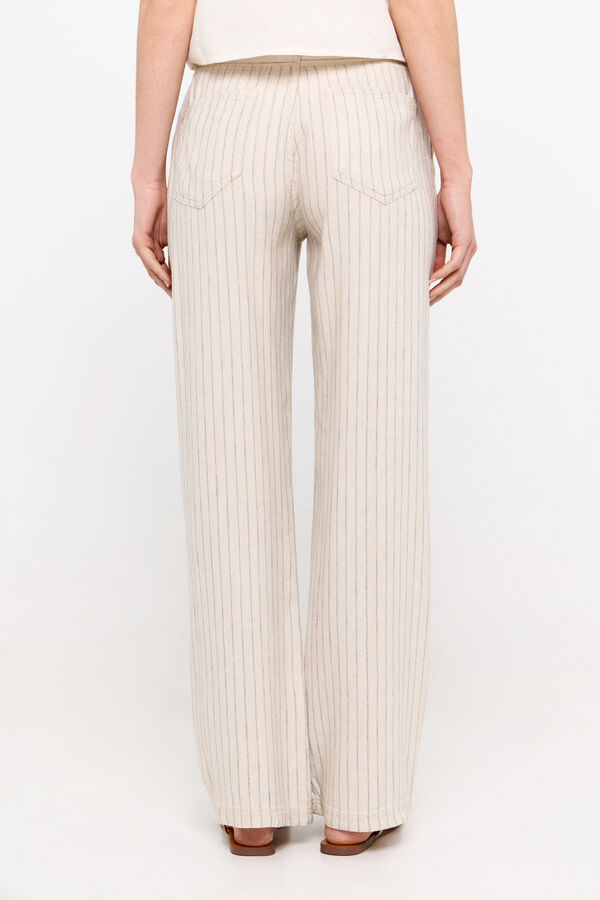 Cortefiel Soft striped trousers Ivory