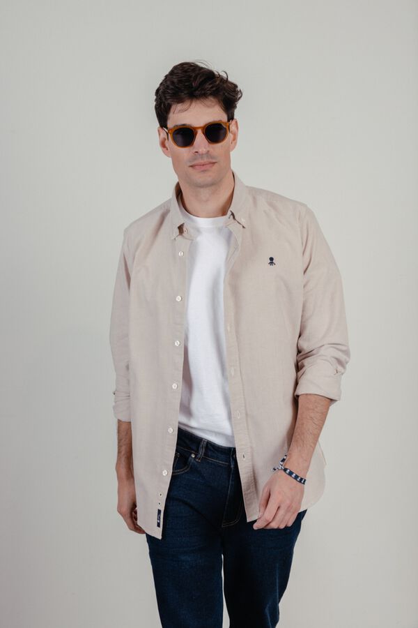 elPulpo Camisa casual oxford Castanho