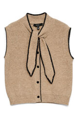 Vero Moda Laçada de colete com malha  Castanho