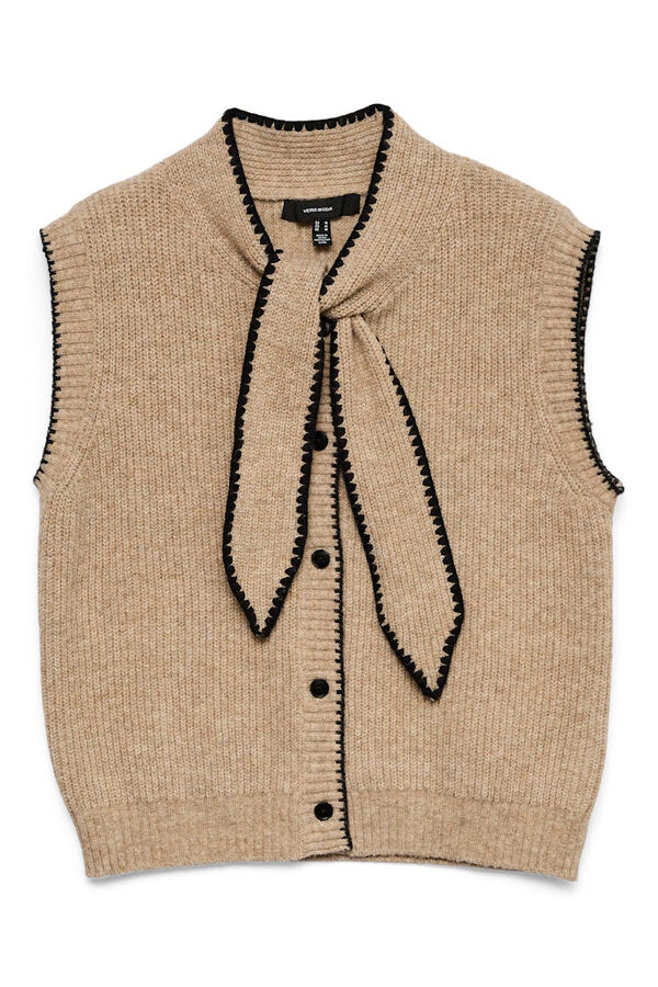 Vero Moda Laçada de colete com malha  Castanho