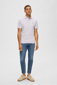 Cortefiel Regular fit short-sleeved polo shirt Lilac