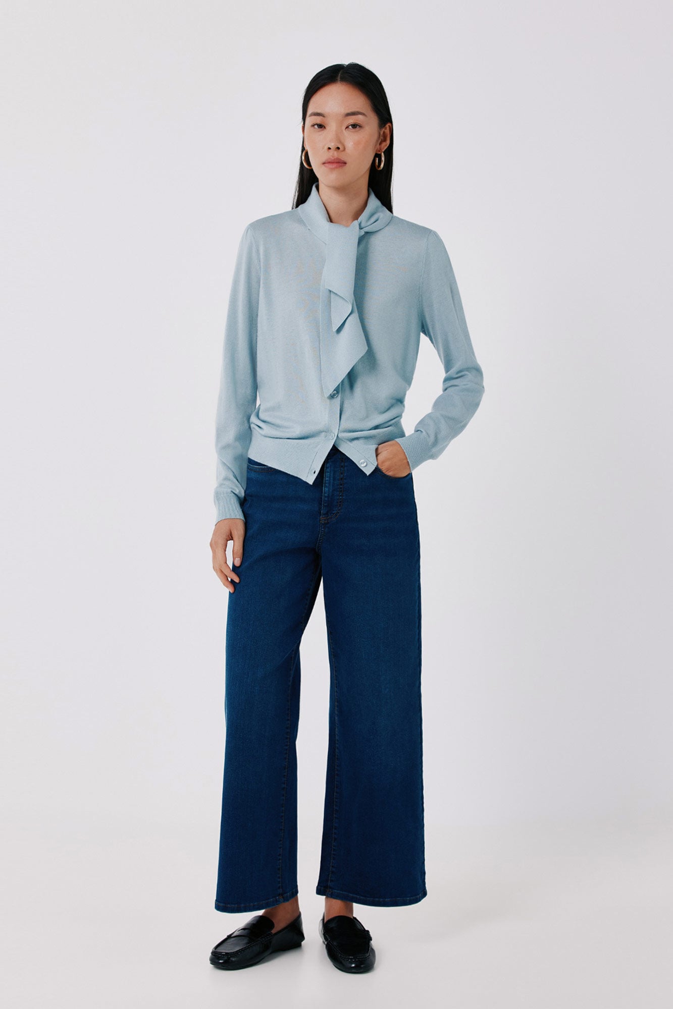 Cortefiel Tie neck cardigan