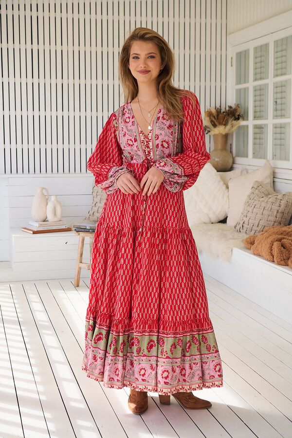 Jaase Vestido comprido Teresa Vermelho