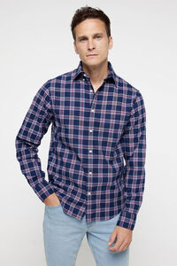 Cortefiel Regular Fit Checked Archive Oxford Shirt Blue