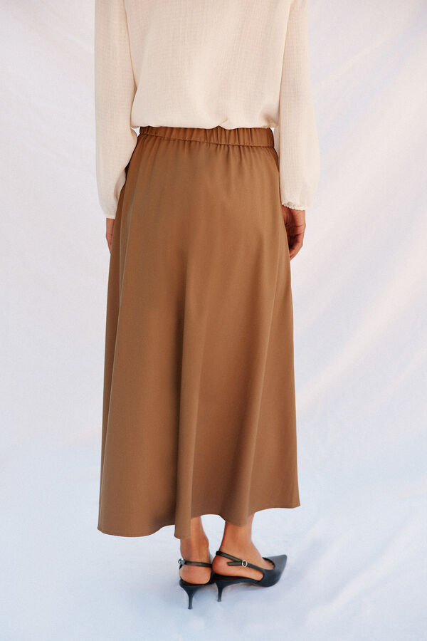 Cortefiel Long skirt cuts Nude