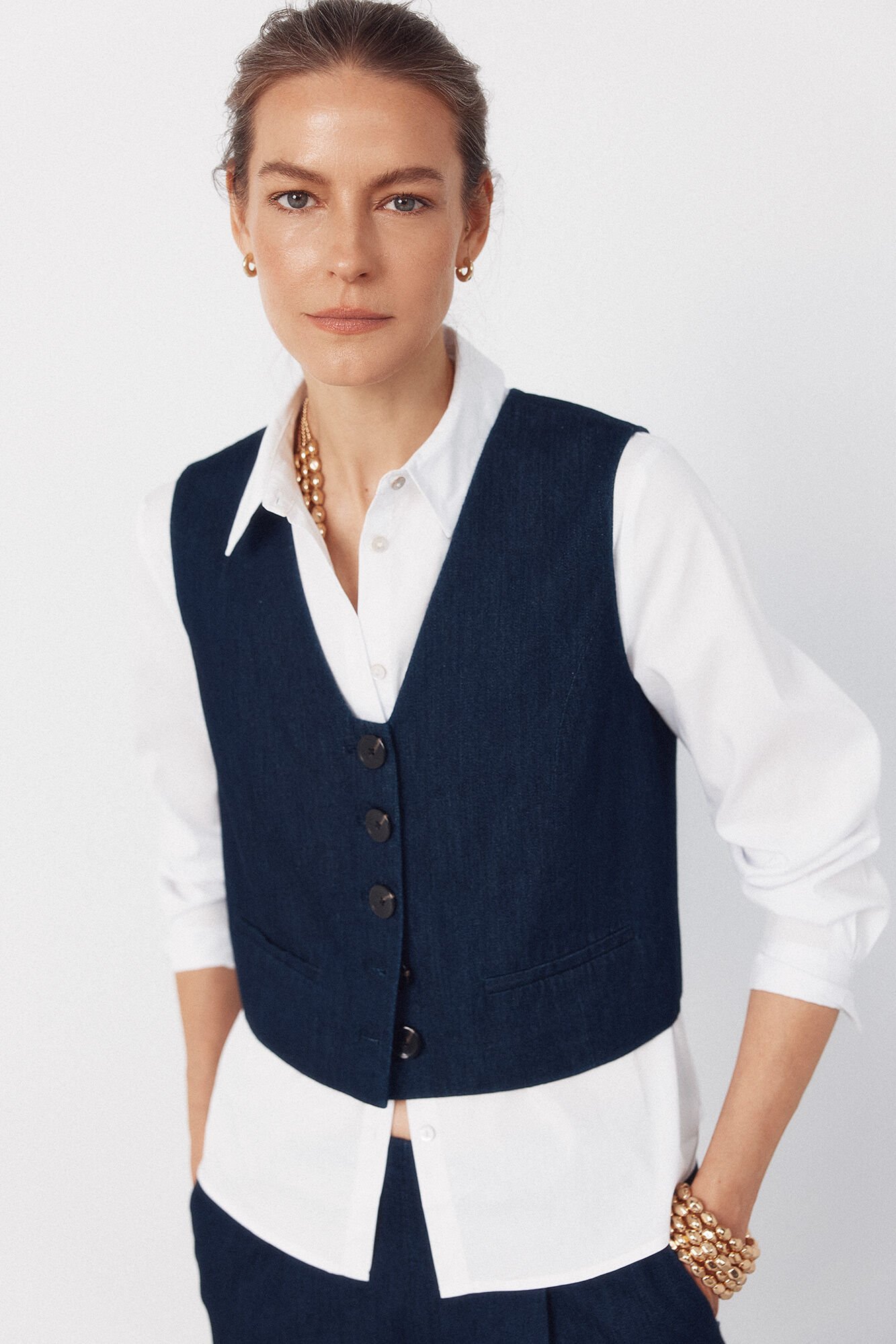 Cortefiel Tailored denim vest