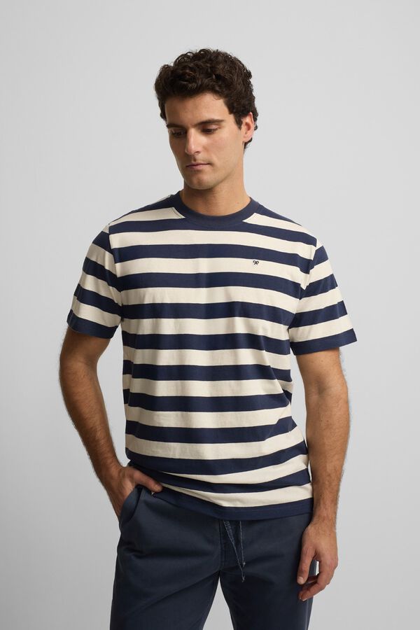 Silbon T-shirt minilogo &agrave;s riscas Azul