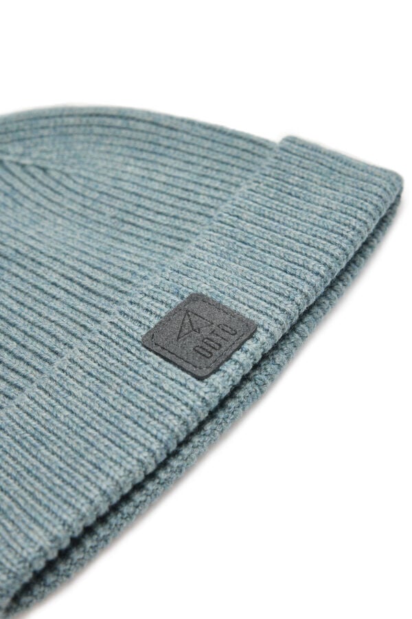 Cortefiel Ribbed knit hat Green