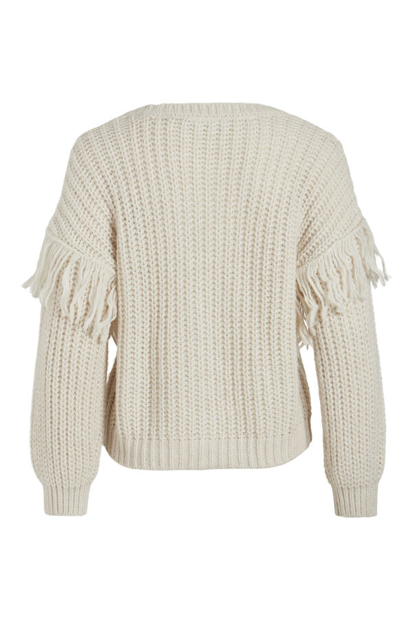 Vila Cardigan flecos Blanco