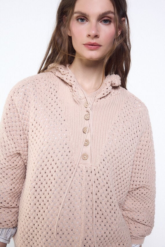 Jersey calado capucha