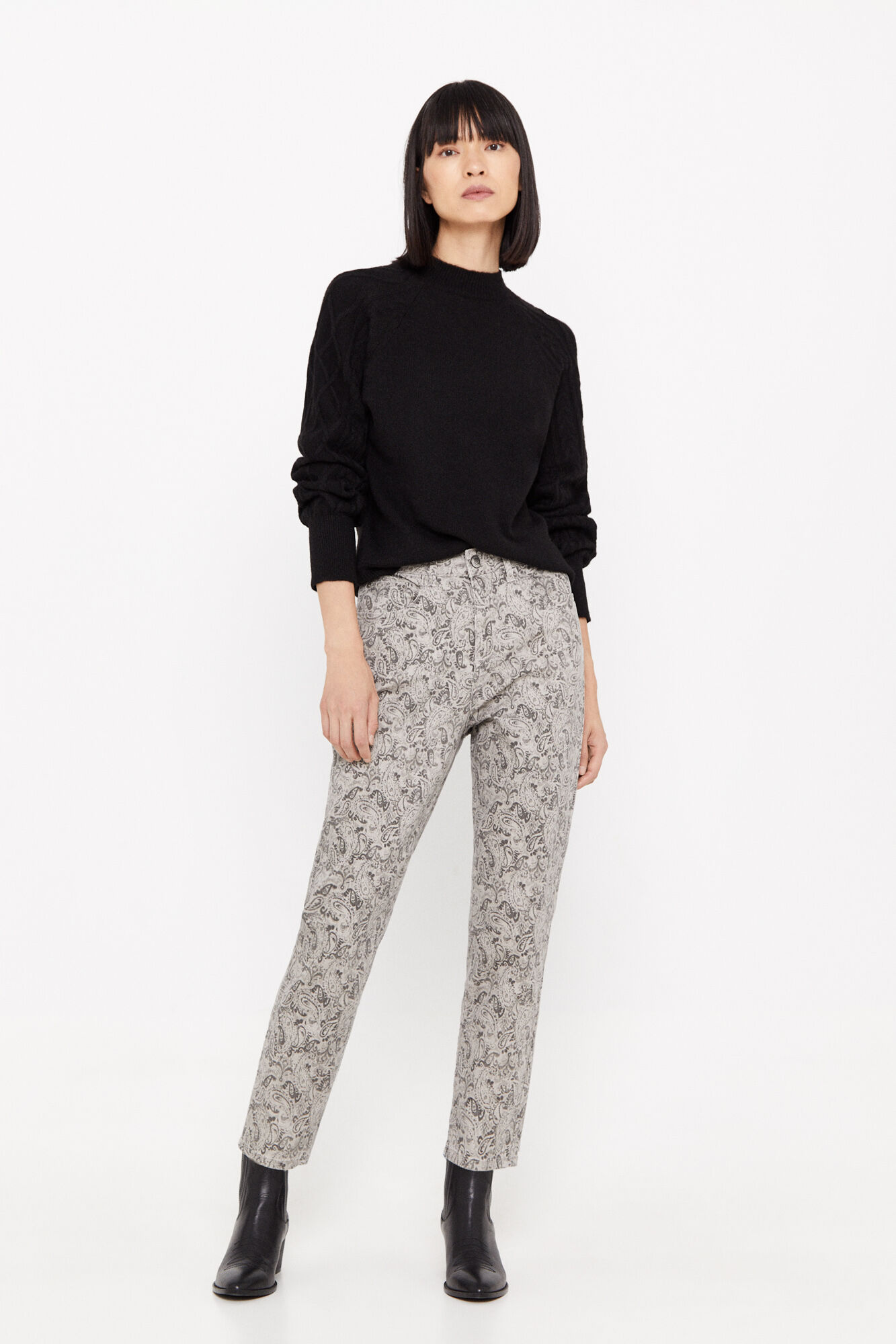 Grey trousers sales black jumper
