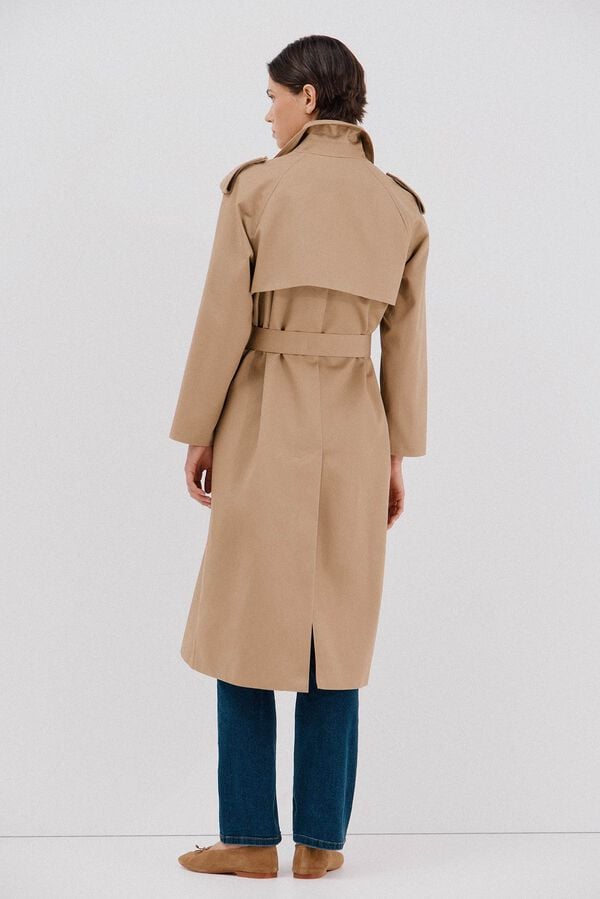 Cortefiel Long trench coat Beige