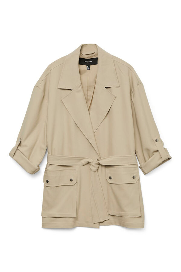 Vero Moda Casaco fino gola de aba Castanho