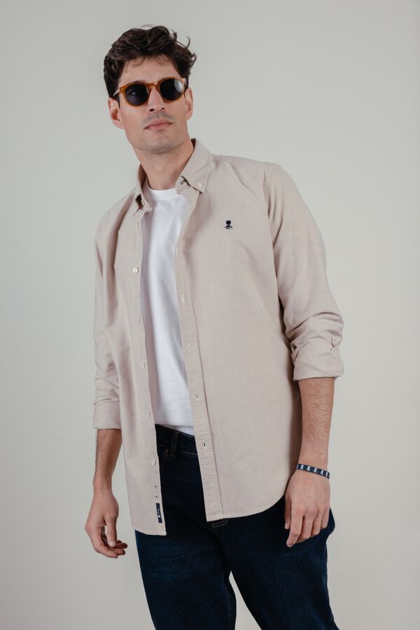 elPulpo Camisa casual oxford Castanho