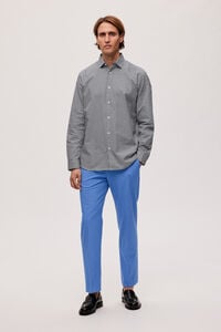 Cortefiel Camisa de vestir de manga larga algodón orgánico Azul