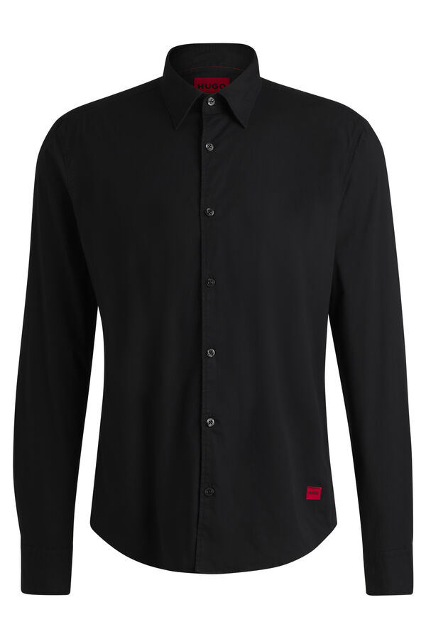 HUGO Camisa de manga comprida Preto