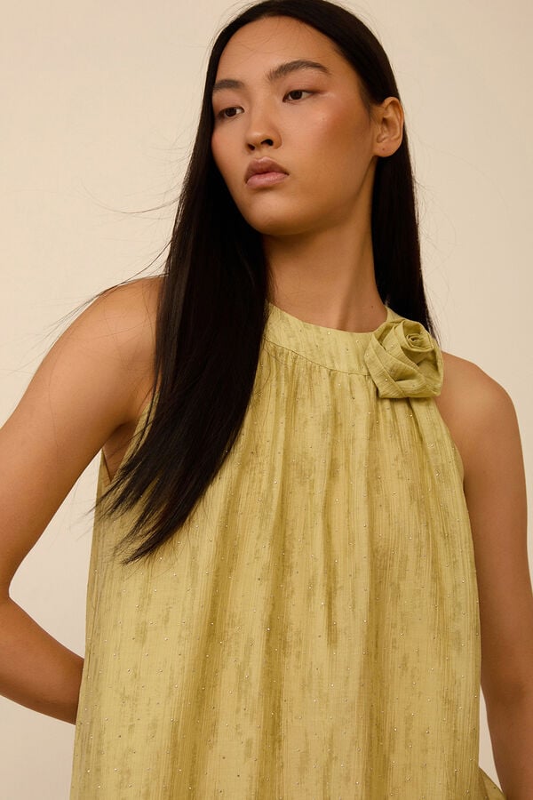 Meisie Halterneck long dress Yellow