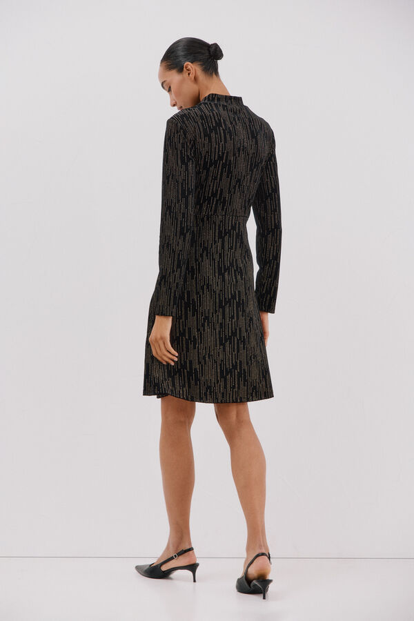 Cortefiel Short dress with shiny touches Black