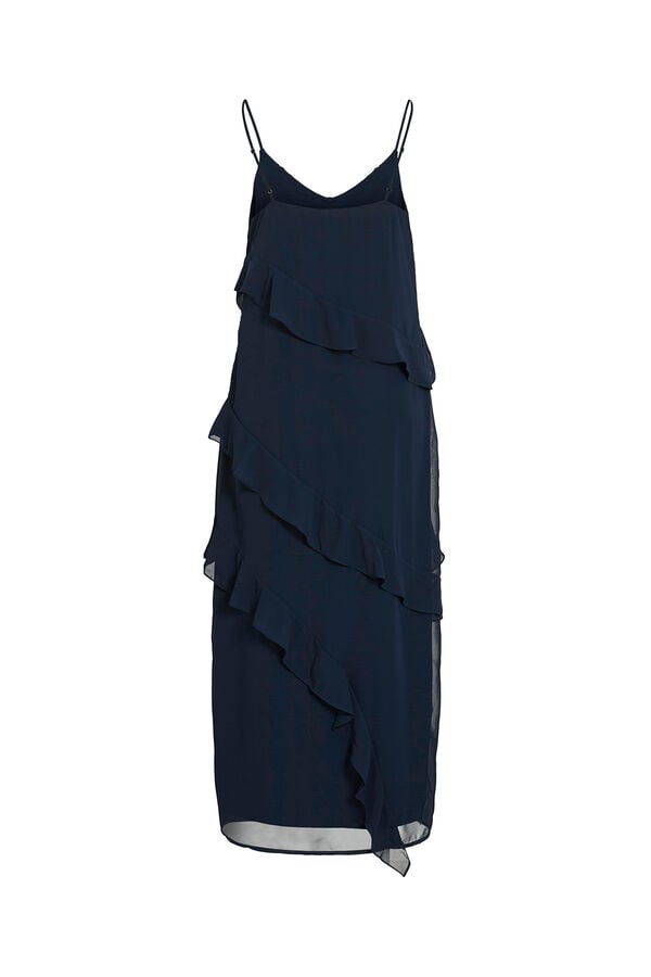 Vila Vestido de festa midi de chiffon Azul