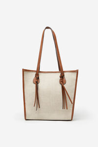 Cortefiel Shopper bag with removable bag Brown