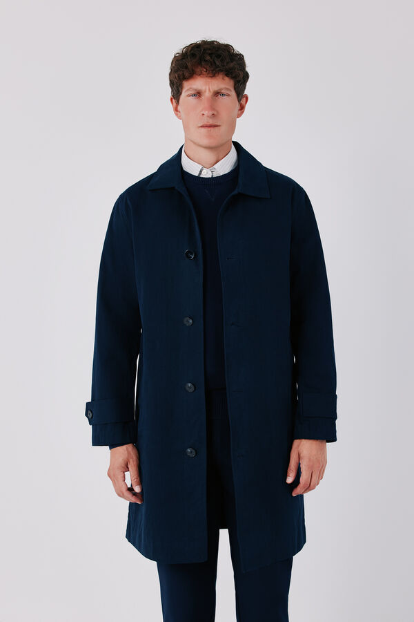 Cortefiel Cotton trench Navy