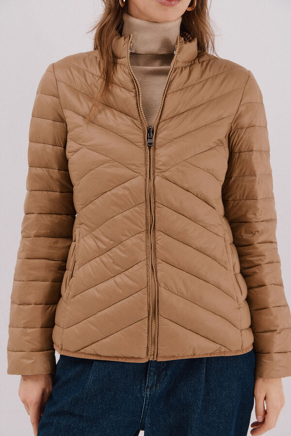 Cortefiel Reversible feather bomber jacket Beige