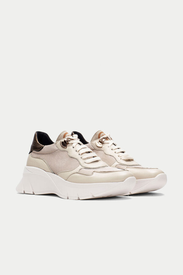 Cortefiel Sporty elastic laces volume sole Helsinki Beige