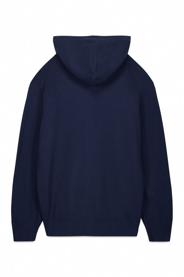 OOTO Cardigan com capuz e fecho-éclair Azul