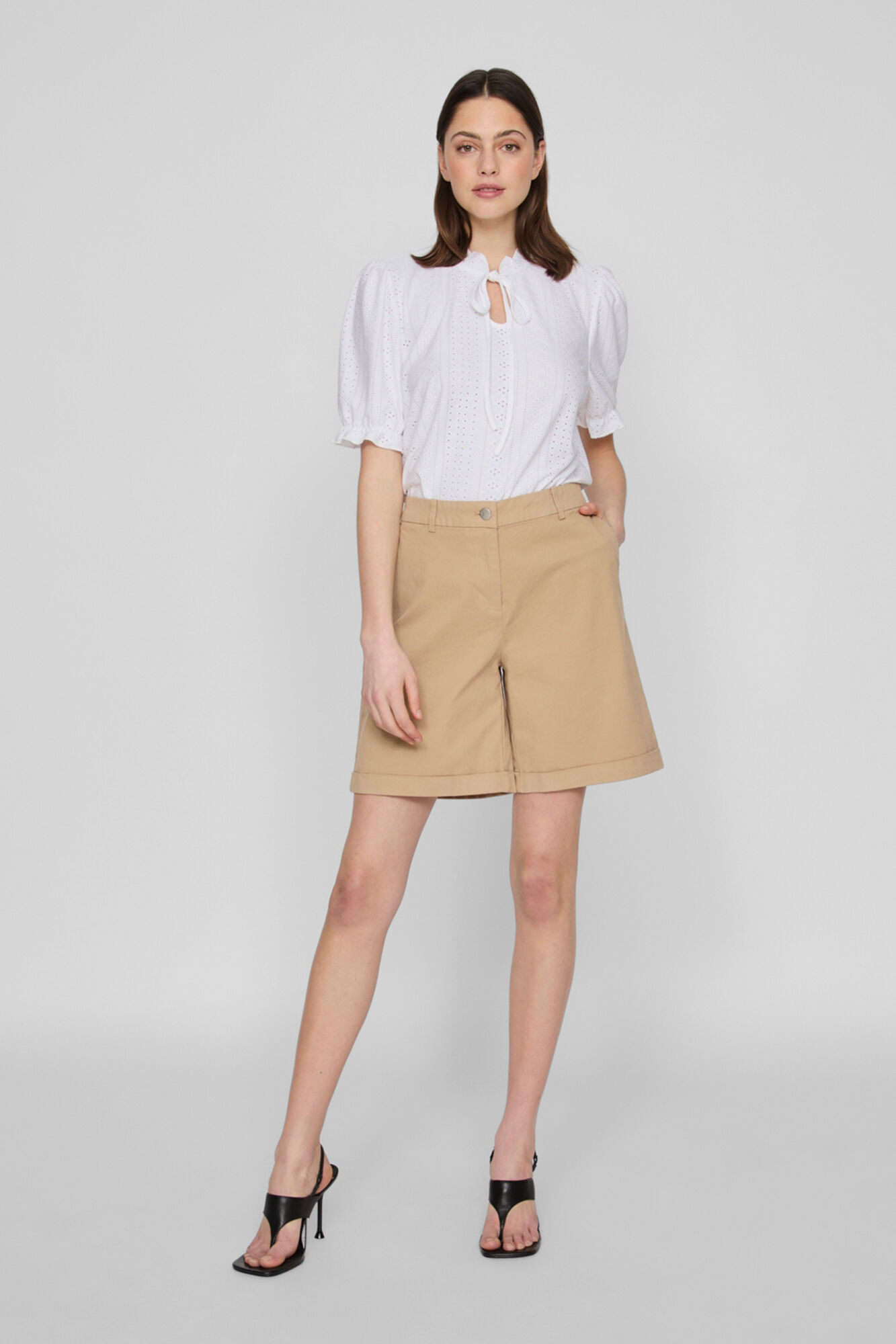 High rise chino shorts discount